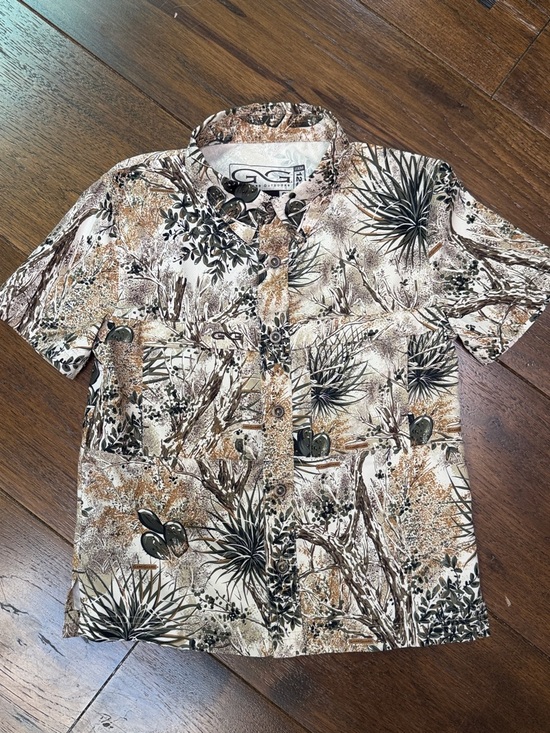 Gameguard Other - Gameguard Outdoors - Boys Short-Sleeve Button-Down Shirt - Camo - Size: S (6-7)